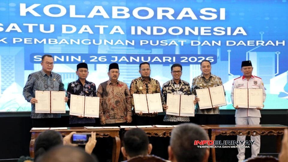 Bupati Bandung Dadang Supriatna menghadiri penandatanganan Surat Edaran Bersama Penyelenggaraan Informasi Geospasial di Kementerian PPNBappenas RI, Jakarta Pusat, Senin (2612026).