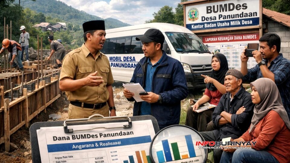 Sekretaris Kecamatan Ciwidey bersama warga memantau progres pembangunan dan realisasi program desa di Desa Panundaan, Kabupaten Bandung.