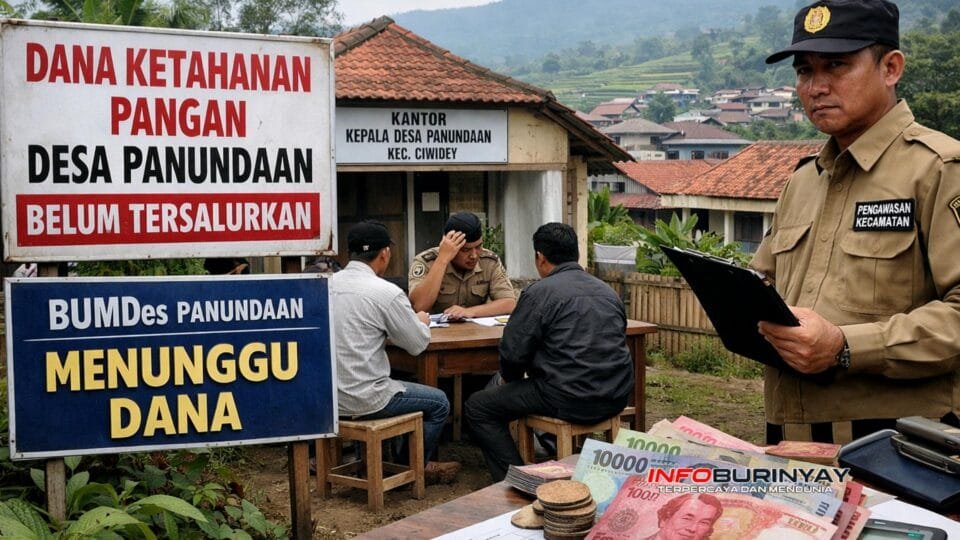 Situasi kantor Kepala Desa Panundaan Kecamatan Ciwidey Kabupaten Bandung terkait belum tersalurkannya dana ketahanan pangan kepada BUMDes.