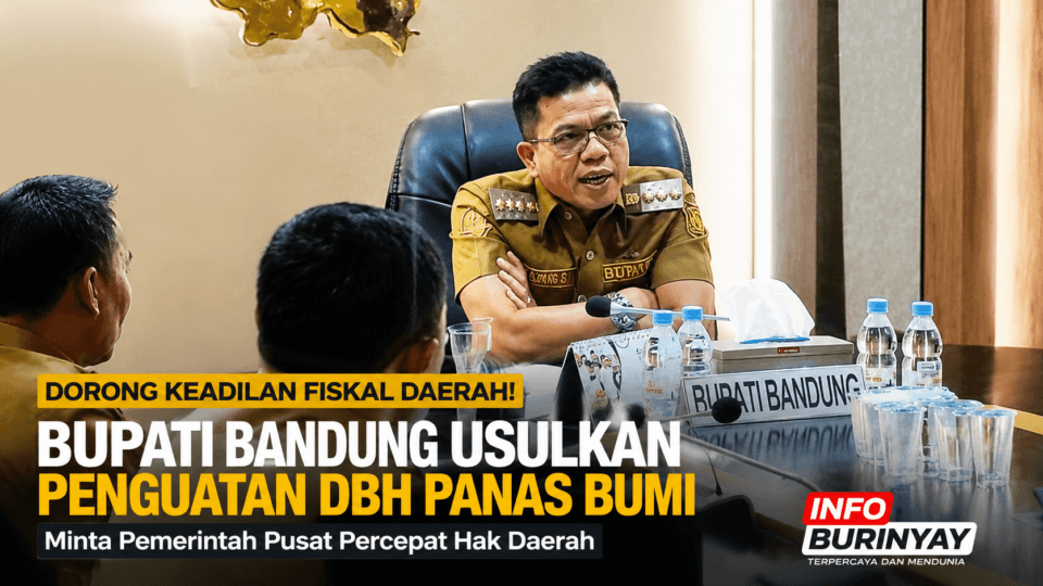 Bupati Bandung Dadang Supriatna saat memimpin rapat membahas usulan penguatan Dana Bagi Hasil (DBH) panas bumi dan percepatan penyaluran hak daerah untuk memperkuat fiskal Kabupaten Bandung.