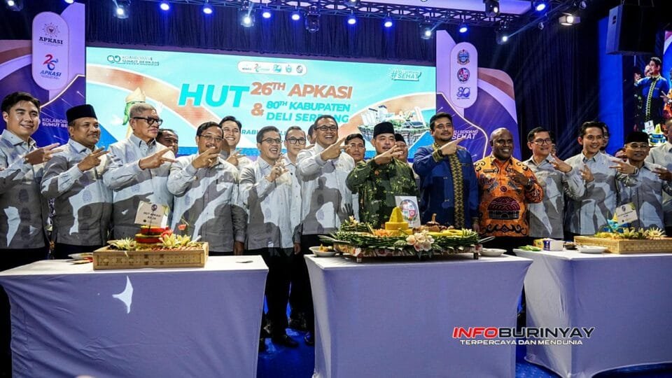 Bupati Bandung Dadang Supriatna bersama para kepala daerah menghadiri peringatan HUT ke-26 APKASI di Graha Bhineka Perkasa Jaya, Kabupaten Deli Serdang, Sumatera Utara, Rabu (1/7/2026).