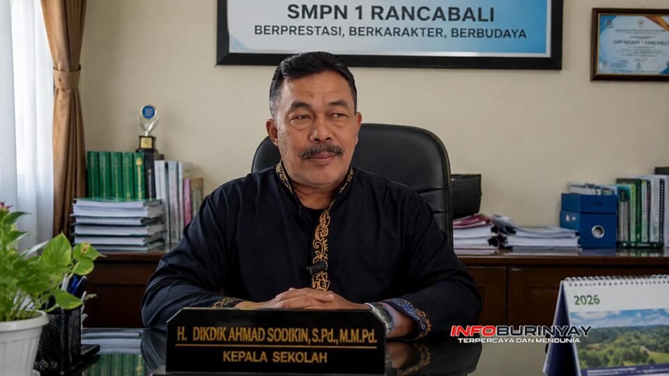 Kepala SMPN 1 Rancabali, H. Dikdik Ahmad Sodikin, S.Pd., M.M.Pd., berada di ruang kerjanya saat menyampaikan kesiapan pelaksanaan SPMB Tahap Dua dan persiapan MPLS Tahun Ajaran 2026/2027.