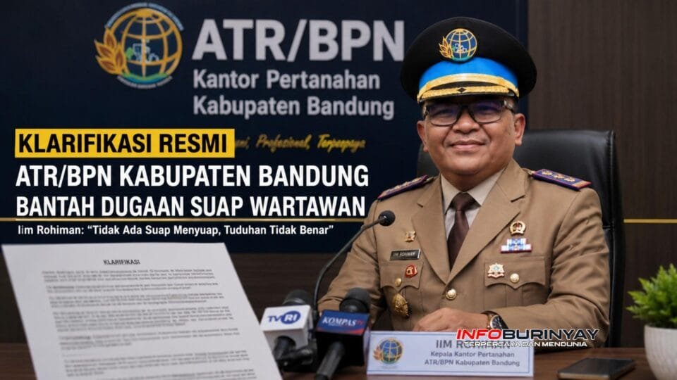 Kepala ATR/BPN Kabupaten Bandung, Iim Rohiman, memberikan klarifikasi resmi terkait pemberitaan dugaan suap wartawan di Kantor Pertanahan ATR/BPN Kabupaten Bandung.