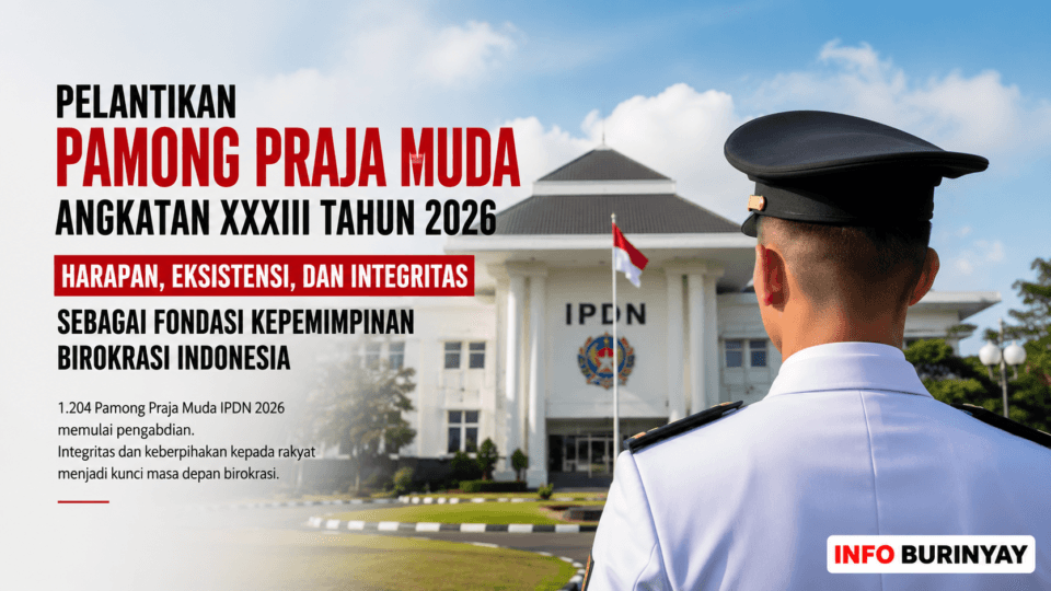 Presiden Prabowo Subianto melantik 1.204 Pamong Praja Muda Angkatan XXXIII IPDN Tahun 2026 di Kampus IPDN Jatinangor, Sumedang, sebagai awal pengabdian aparatur pemerintahan yang mengedepankan integritas, kepemimpinan, dan pelayanan kepada masyarakat.