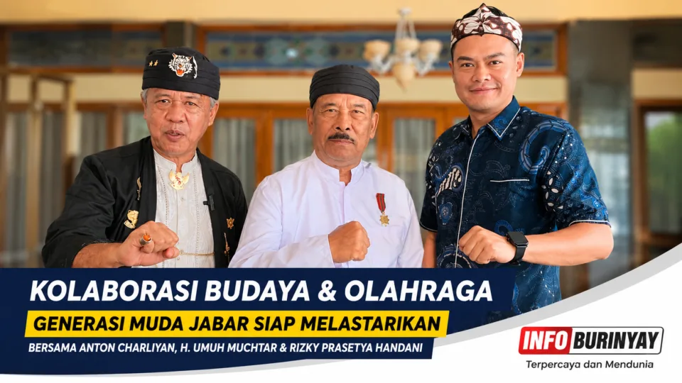 Rizky Prasetya Handani bersama H. Umuh Muchtar dan Anton Charliyan usai menghadiri podcast bertema pelestarian budaya Sunda melalui olahraga di Sumedang.