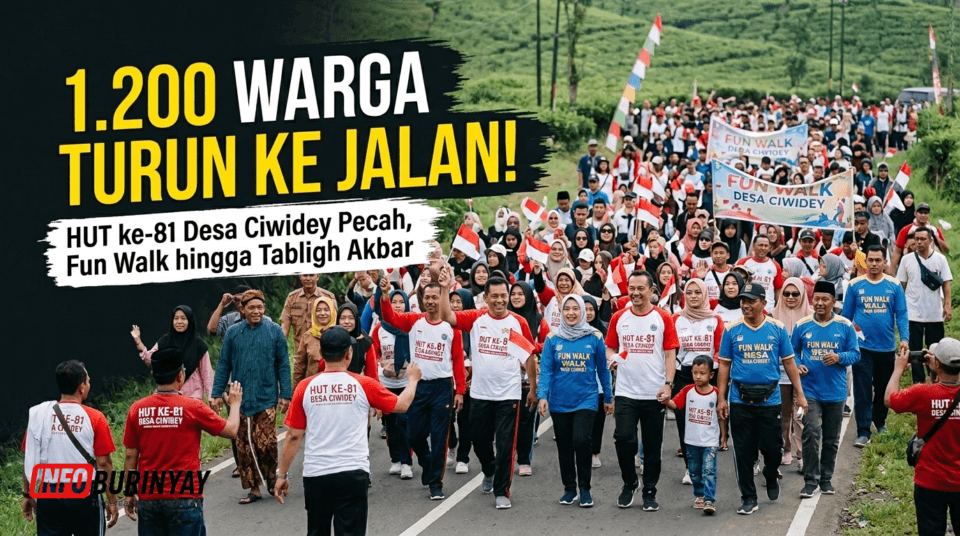 1.200 warga mengikuti gerak jalan HUT ke-81 Desa Ciwidey