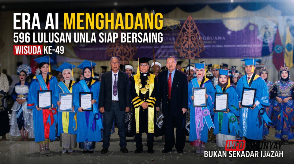 596 lulusan Universitas Langlangbuana mengikuti Wisuda Unla ke-49 di Bandung dan ditantang menguasai kompetensi serta AI