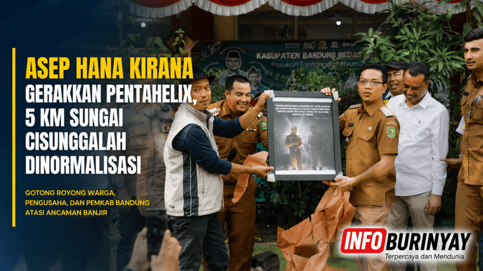Asep Hana Kirana bersama pemerintah dan masyarakat dalam program pentahelix normalisasi Sungai Cisunggalah Kabupaten Bandung