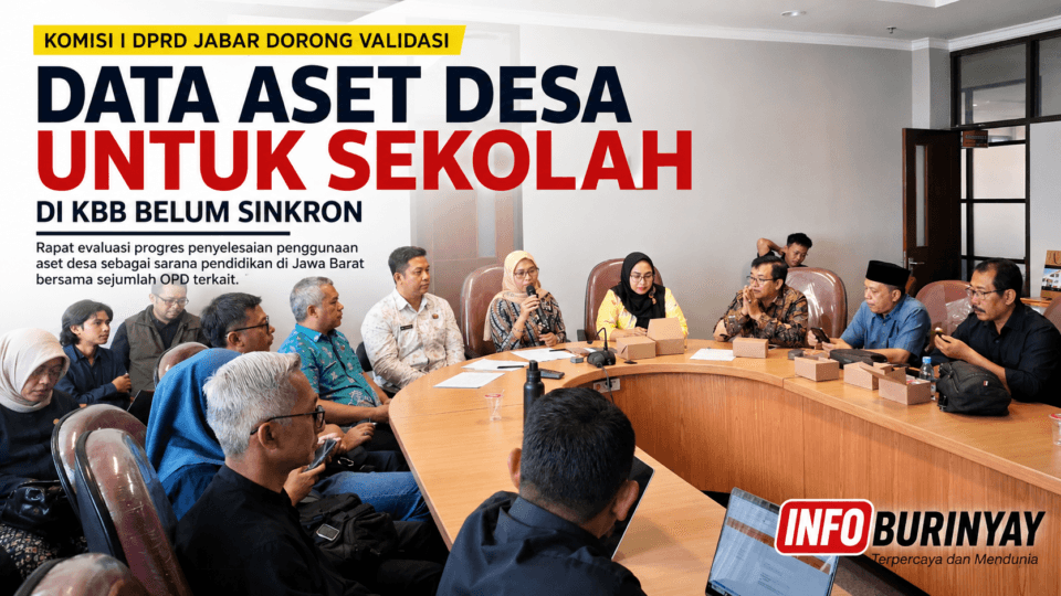 Rapat Komisi I DPRD Jabar membahas sinkronisasi data aset desa yang digunakan untuk sekolah di Kabupaten Bandung Barat.