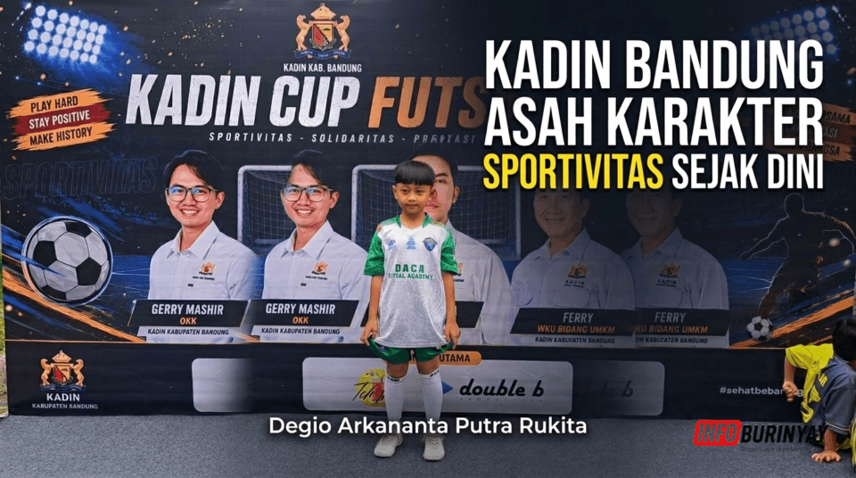 Degio Arkananta Putra Rukita, 7 tahun, peserta KADIN Cup Futsal Anak 2026 asal Soreang bersiap bertanding
