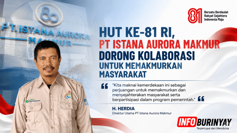 Herdia Direktur Utama PT Istana Aurora Makmur saat menyampaikan makna HUT ke-81 RI dan komitmen menyejahterakan masyarakat