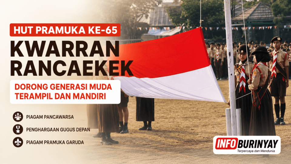 HUT Pramuka ke-65 Kwarran Rancaekek, upacara pengibaran bendera Merah Putih dan semangat generasi muda