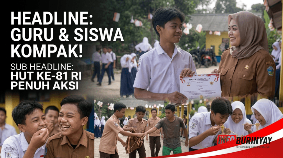 Kemeriahan lomba guru dan siswa SMPN Satu Atap 1 Cibalong saat HUT ke-81 RI