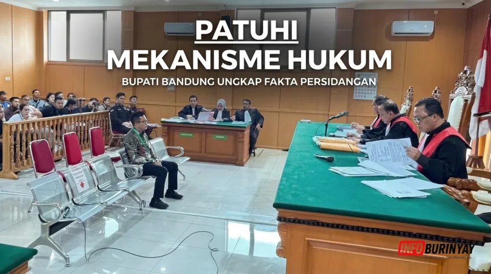 Bupati Bandung Dadang Supriatna saat menjadi saksi dalam persidangan perkara PT BDS