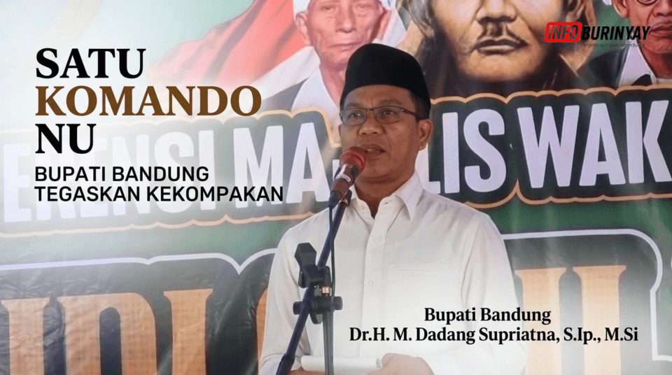 Bupati Bandung Dadang Supriatna saat menyampaikan sambutan Konferensi III MWC NU Rancaekek