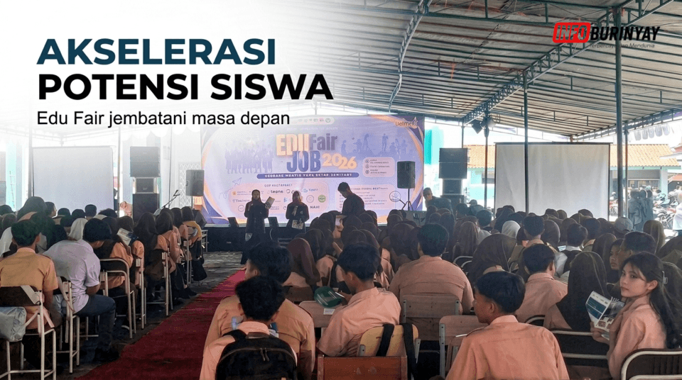 Siswa-siswi SMAN 1 Bojongsoang mengikuti Edu Fair 2026 untuk mencari informasi studi dan karier