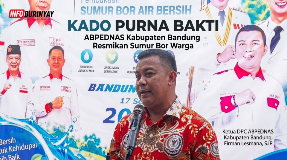 Firman Lesmana Ketua ABPEDNAS Kabupaten Bandung saat menyampaikan paparan sumur bor air bersih