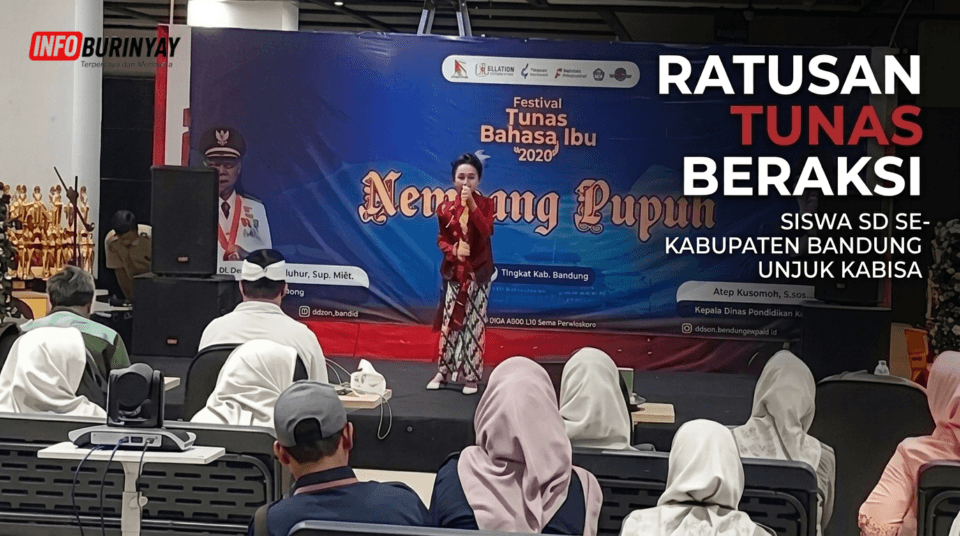 Siswi peserta FTBI Kabupaten Bandung 2026 tampil nembang pupuh dalam lomba bahasa Sunda