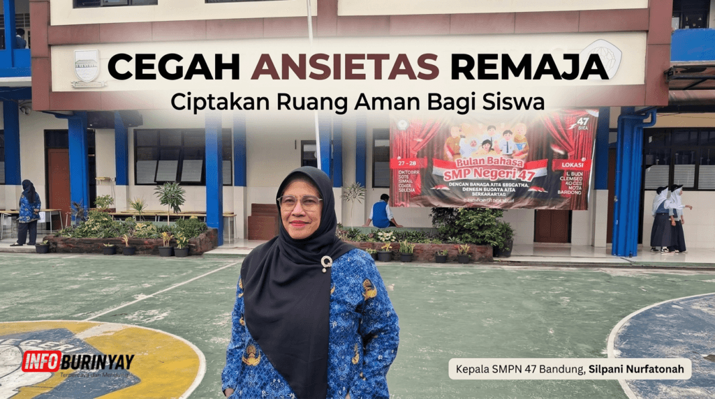 Kepala SMPN 47 Bandung Silpani Nurfatonah saat menyampaikan pentingnya kreativitas dan karakter siswa