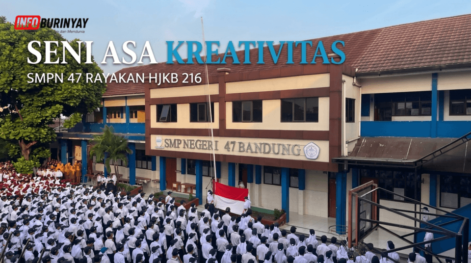 Siswa SMPN 47 Bandung mengikuti upacara dalam rangka HJKB ke-216