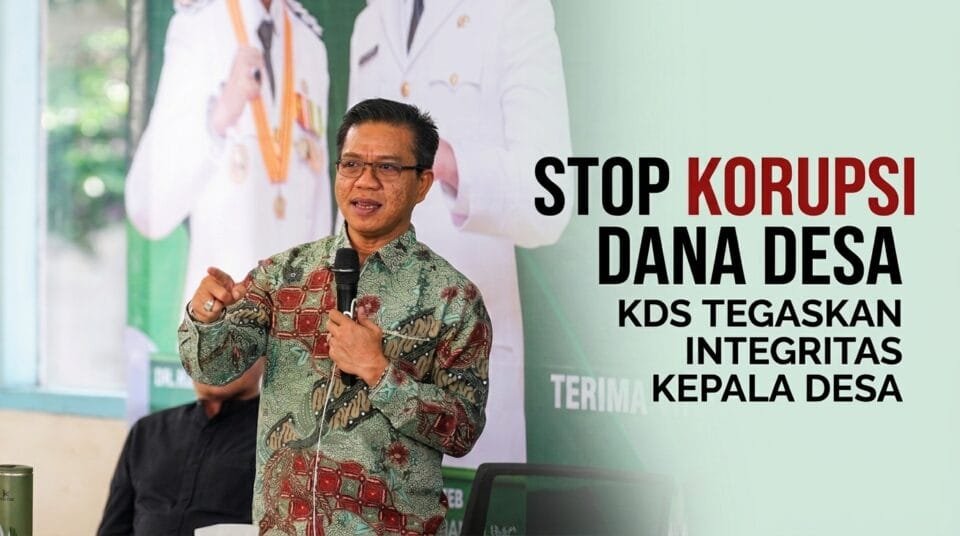 Bupati Bandung Dadang Supriatna memberikan pengarahan mengenai integritas pengelolaan keuangan desa kepada para kepala desa.