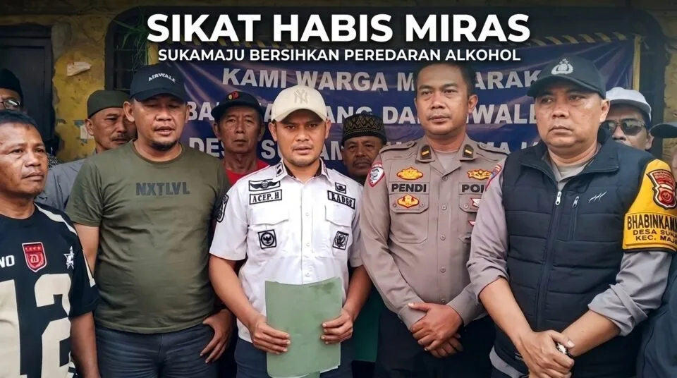 Kepala Desa Sukamaju Acep Handana dan Polsek Majalaya pimpin razia miras di Balekambang