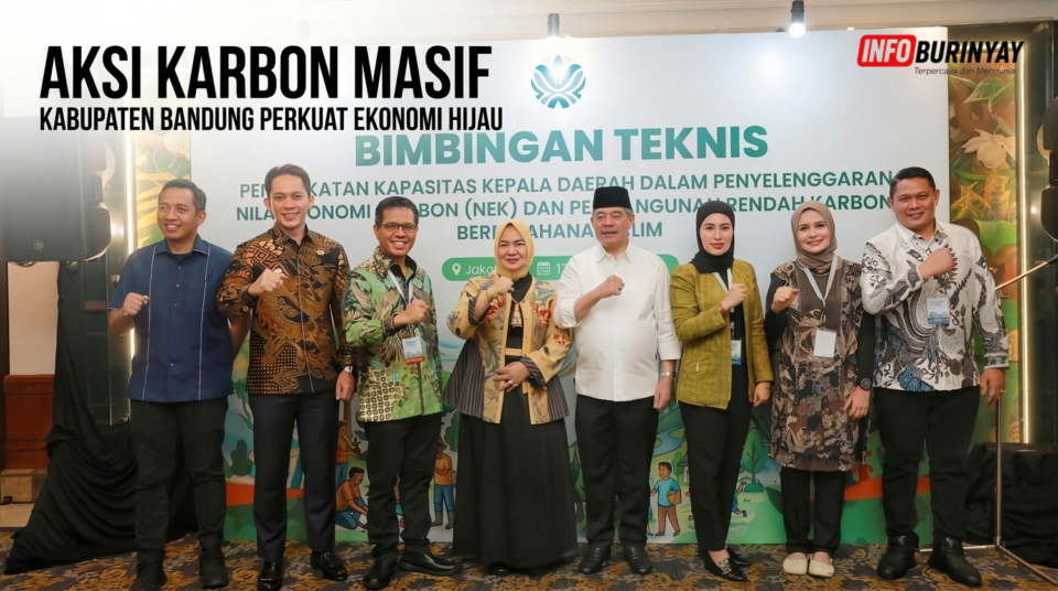Bupati Bandung Dadang Supriatna bersama pejabat daerah usai mengikuti Bimtek Nilai Ekonomi Karbon di Jakarta
